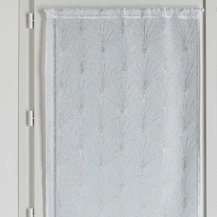 Par de pequeñas cortinas bordadas al estilo art déco