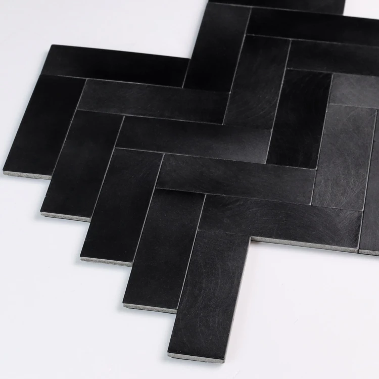 Crédence adhésive murale 3D effet chevron 4 pièces