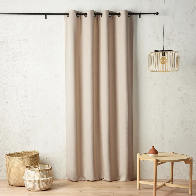 Rideau thermique et obscurcissant à envers polaire à oeillets