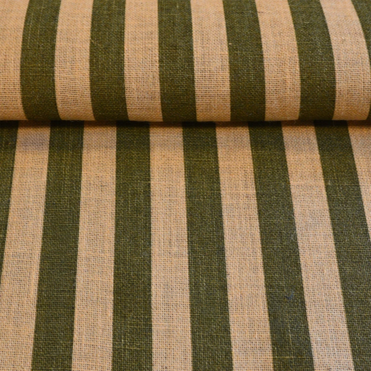 Tissu rayé en jute naturelle