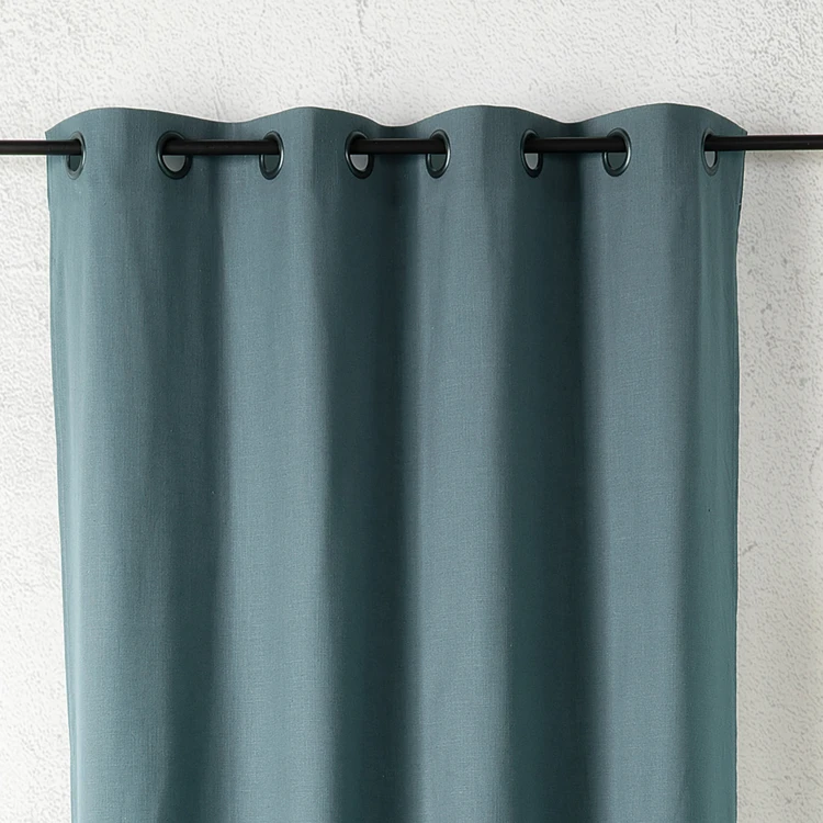 Rideau aspect lin à oeillets