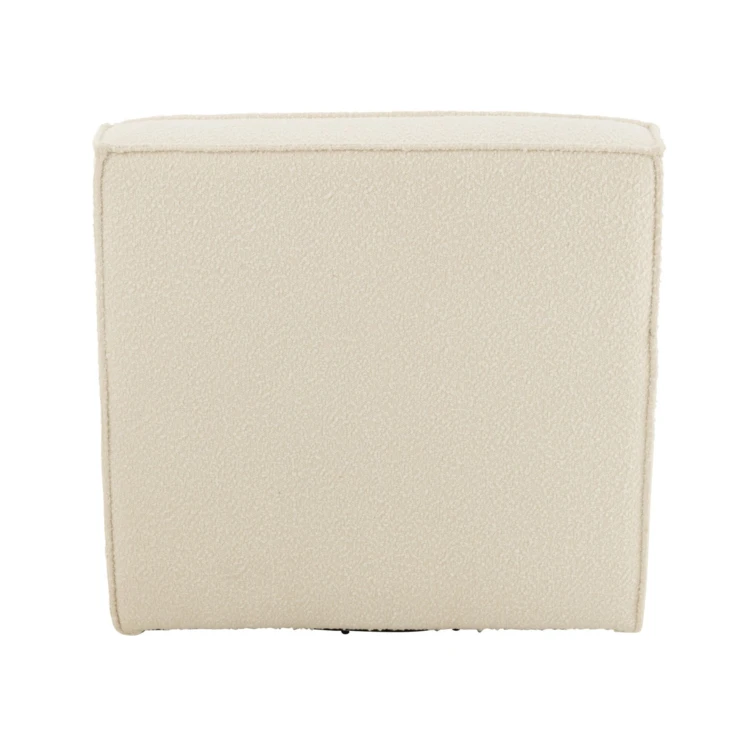 Fauteuil pivotant carré en tissu bouclette