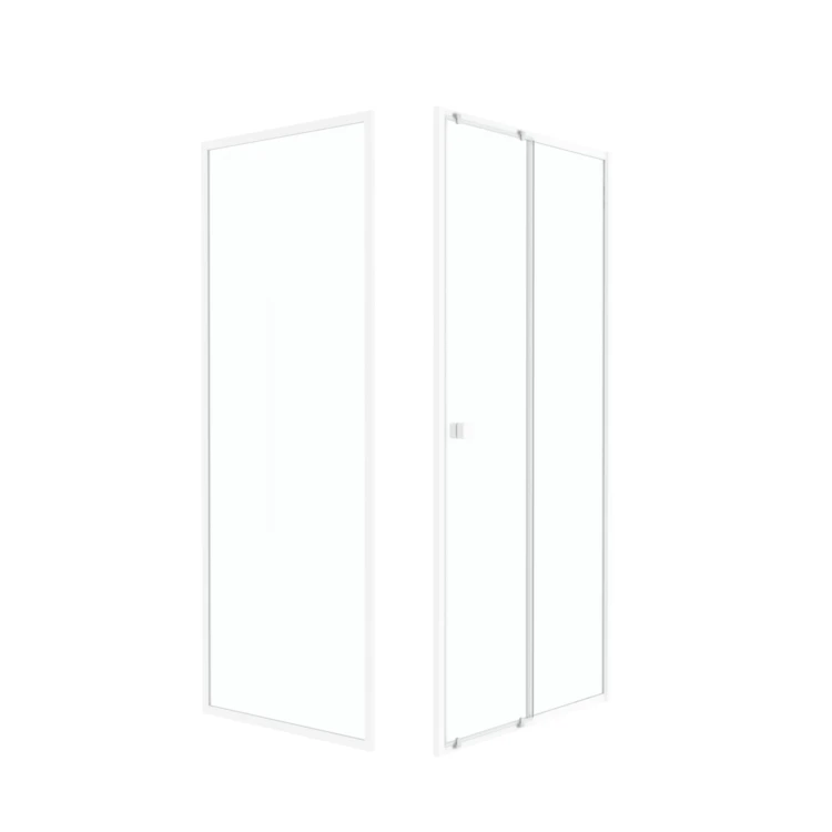 Porte de douche coulissante en verre trempé avec paroi de retour