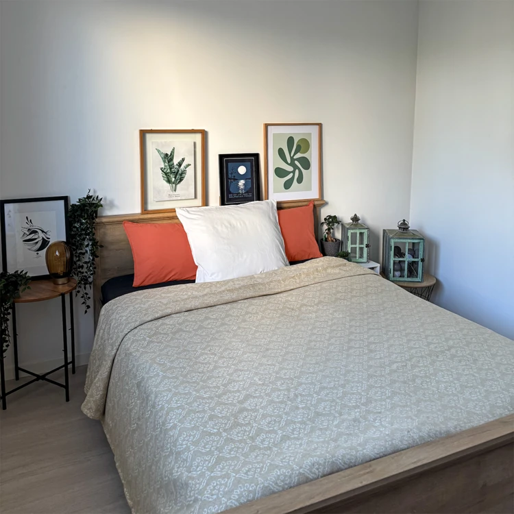 Colcha em jacquard floral