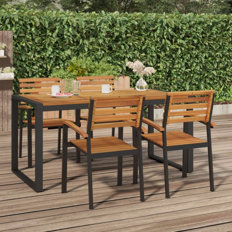 Mesa de jardín de acacia para exteriores