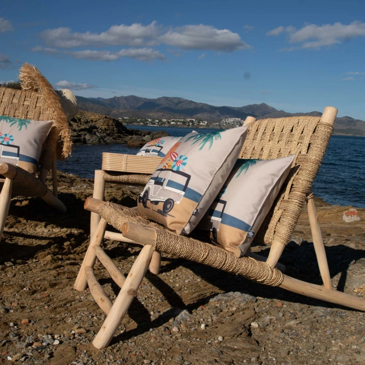 Coussin extérieur décoratif à motif estival