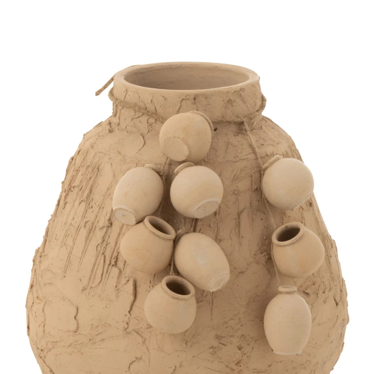 Vase décoratif texturé en papier mâché