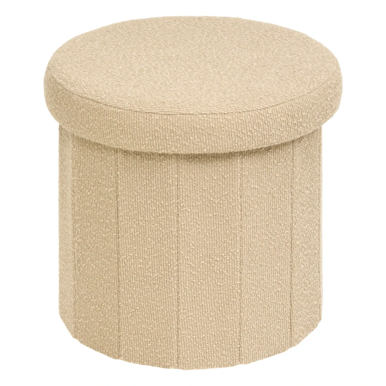Pouf coffre pliable en bouclette