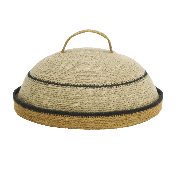 Cloche alimentaire en jonc de mer avec plateau