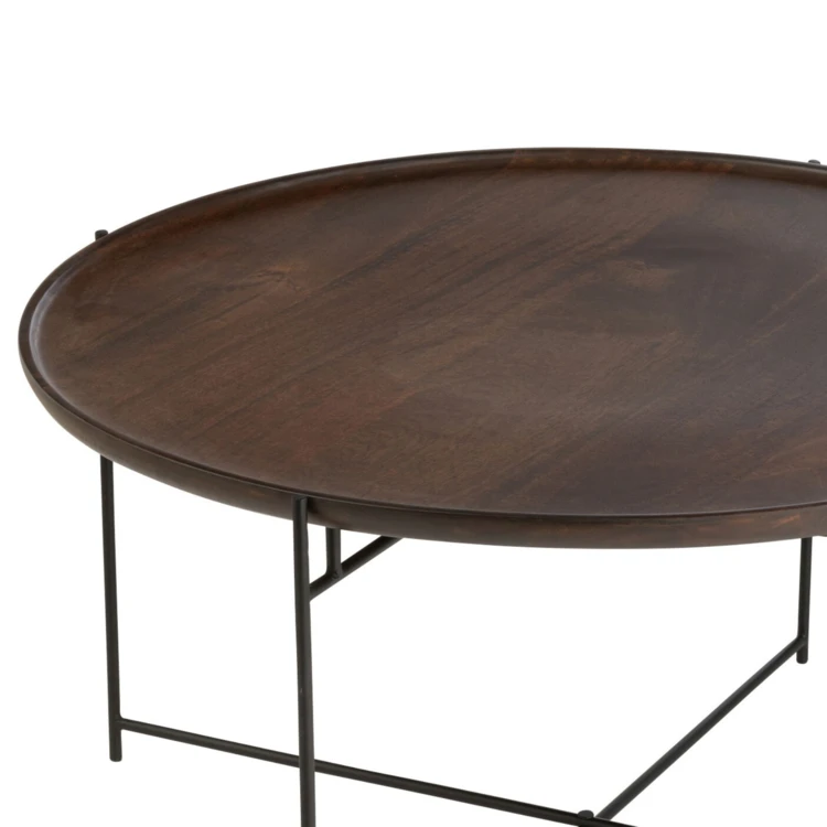 Table basse ronde salon bois de manguier