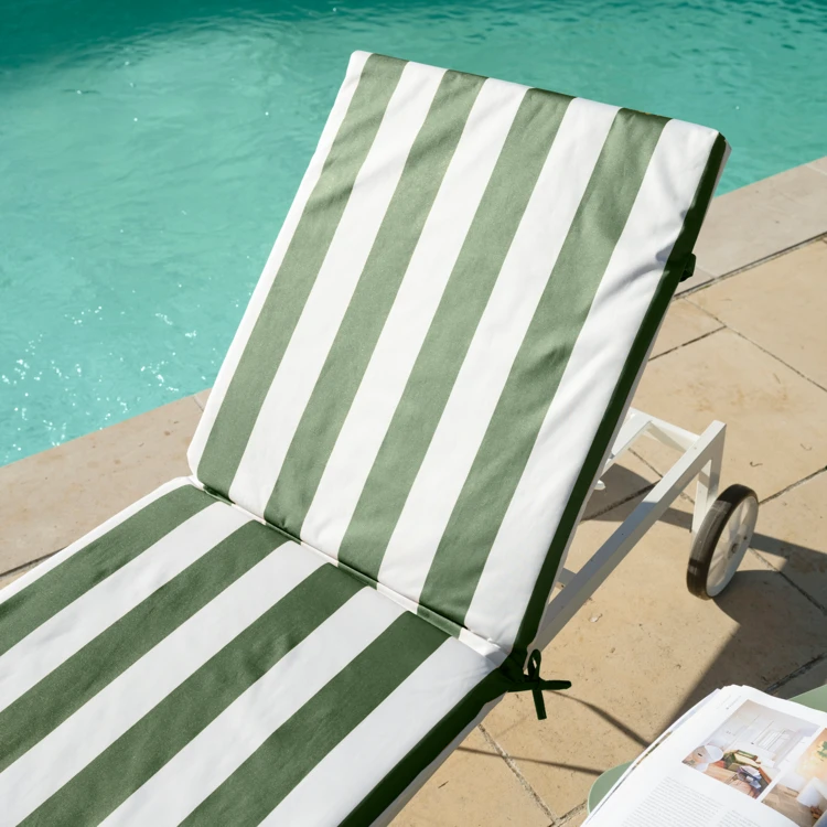 Colchão de espreguiçadeira às riscas amovível e impermeável ARCACHON