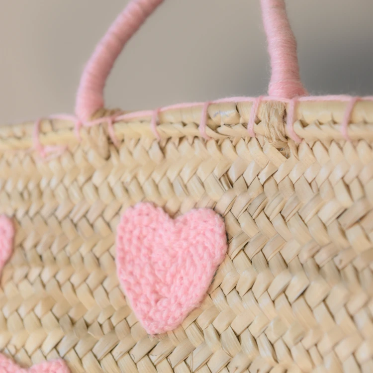 Panier Cœurs brodés
