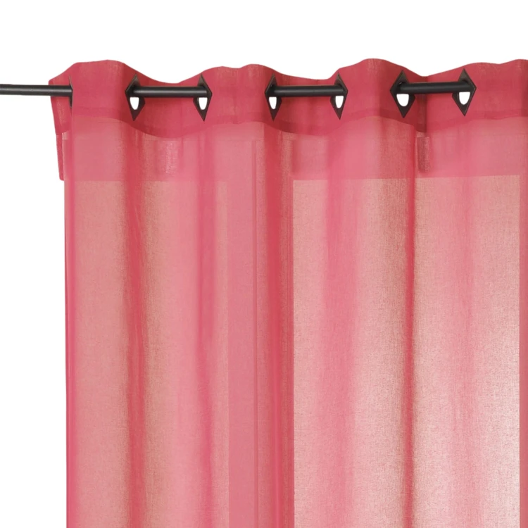 Voilage en Etamine Légère Unie à Oeillets Carrés