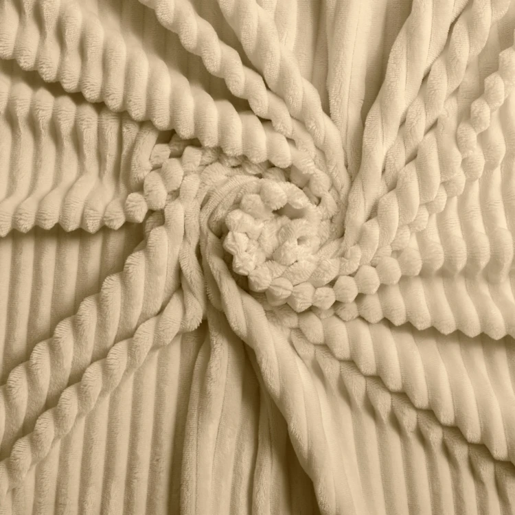 Parure de lit en flanelle relief unie avec fermeture zippée