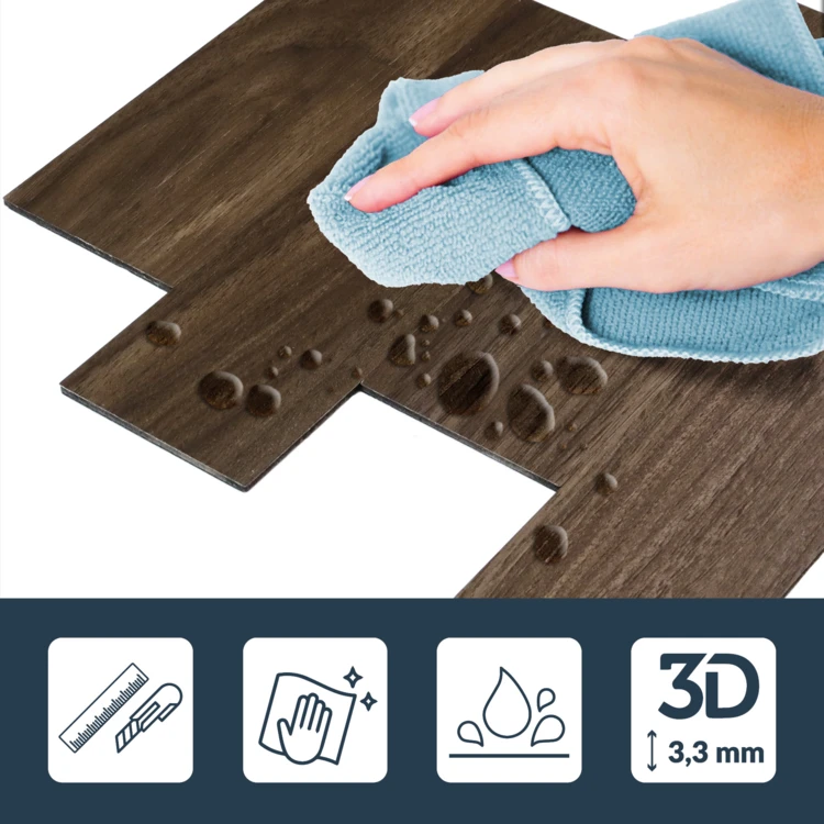 Zelfklevende 3D-wandpanelen met houteffect, 4 stuks