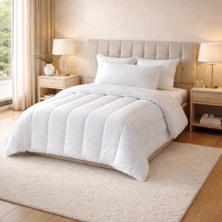 Couette chaude respirante en microfibre avec traitement aloe vera