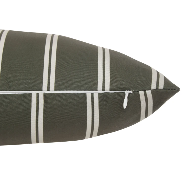 Housse de coussin extérieur rectangulaire à rayures