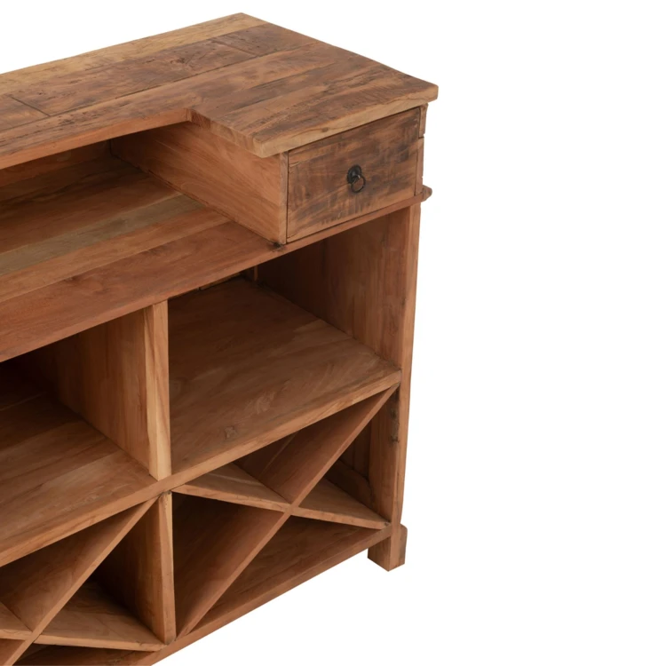 Bar en bois rangements multiples