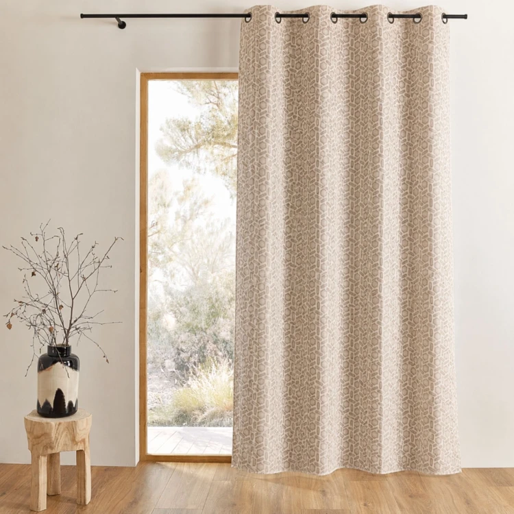 Rideau occultant en jacquard à motif géométrique