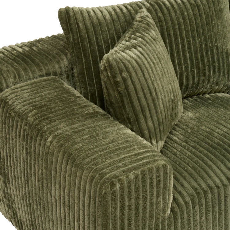 Canapé d’angle 3 places en tissu côtelé