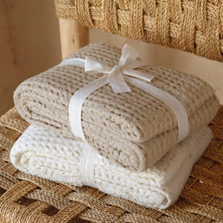 Plaid en coton gaufré