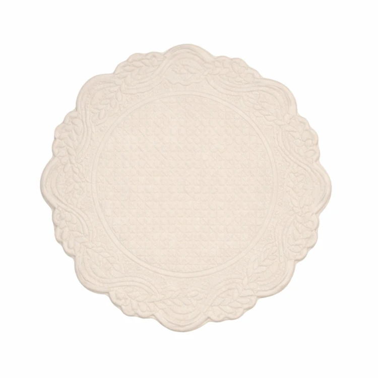 Set de table rond lavable matelassé coton
