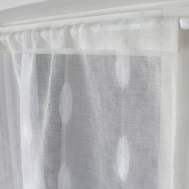 Paire de petits vitrages jacquard motif ovale