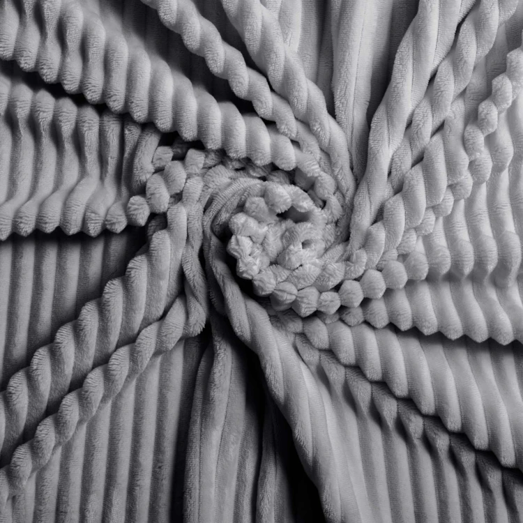 Parure de lit en flanelle relief unie avec fermeture zippée