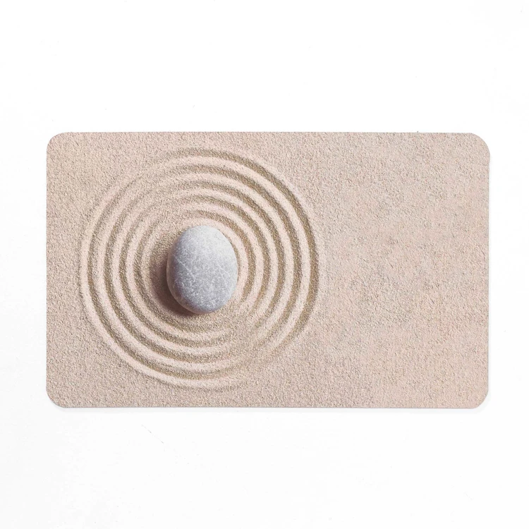 Tapis de bain ultra-absorbant imprimé sable antidérapant