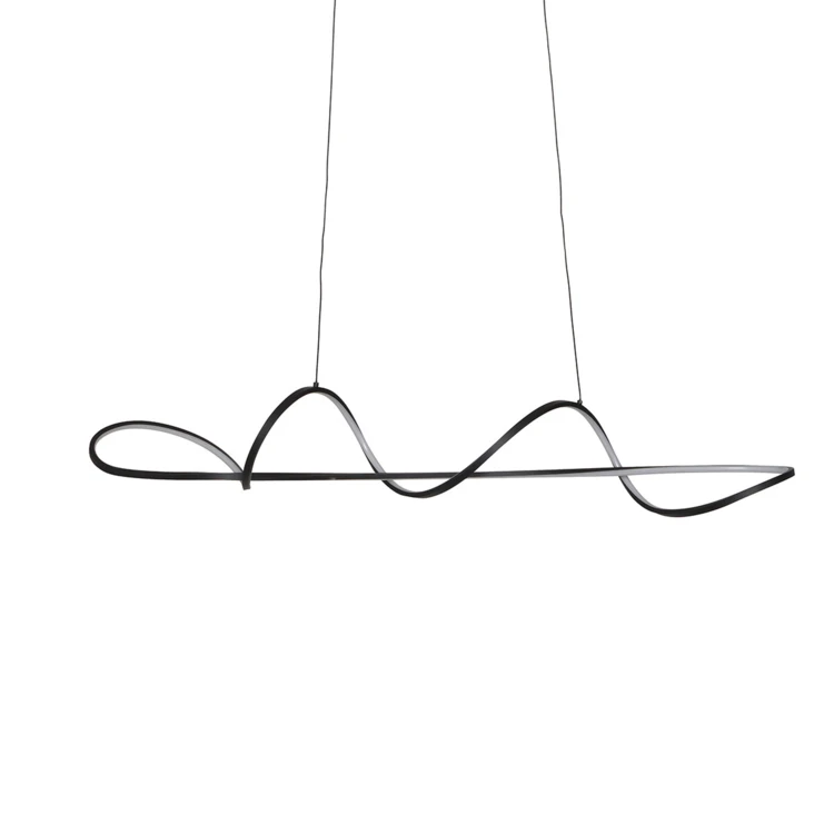 Suspension LED design ondulé en aluminium