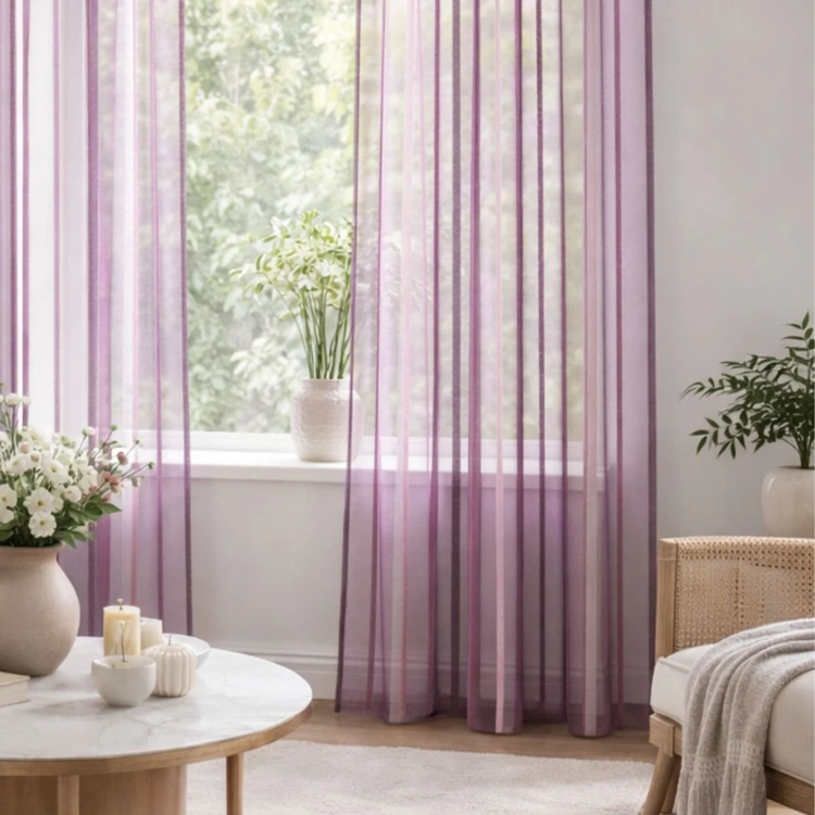 Voilage coloré rayures ton sur ton