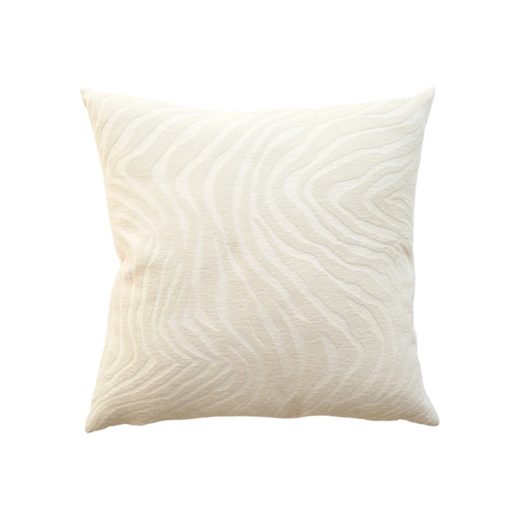 Coussin décoratif carré en velours jacquard à motif zébré