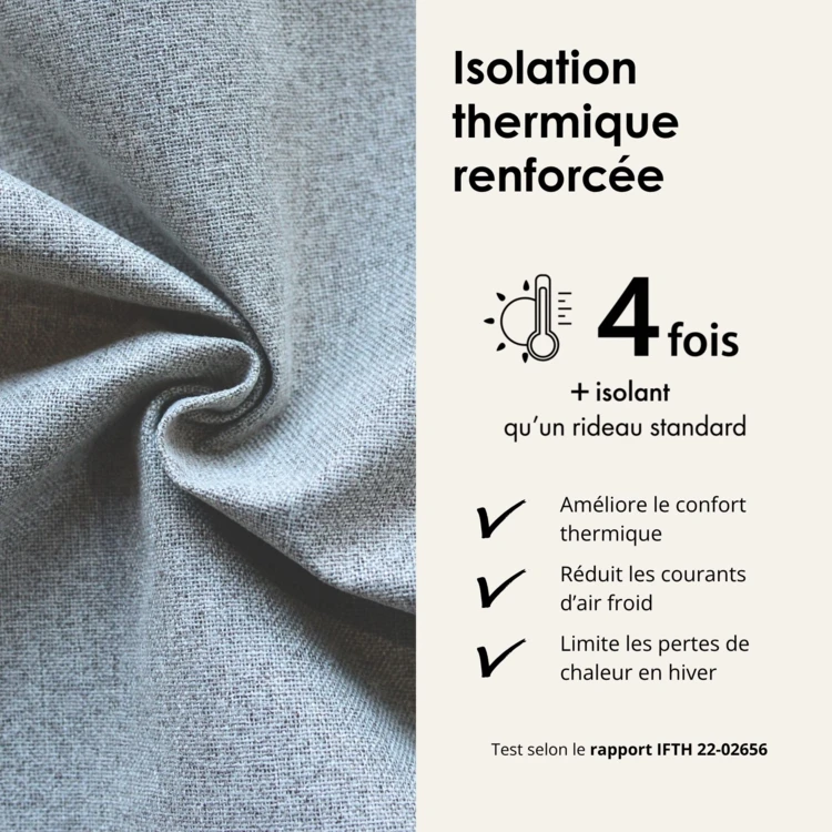 Rideau 100% occultant thermique phonique chiné