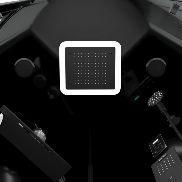 Cabine de douche hydromassante 1/4 de cercle  portes coulissantes et panneau de contrôle