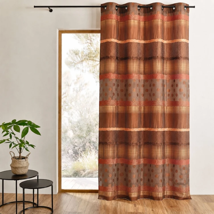 Rideau Jacquard Pois et Rayures