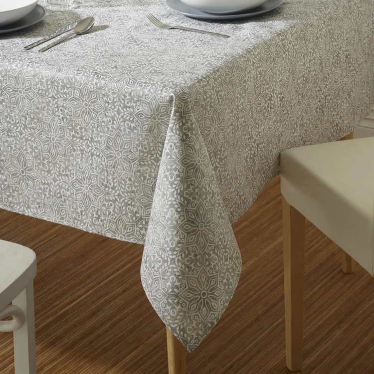Nappe rectangulaire en polycoton enduit anti-tache graphique