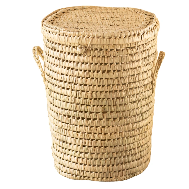 Panière à linge ronde palmier