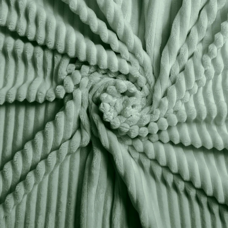 Parure de lit en flanelle relief unie avec fermeture zippée