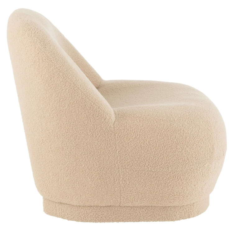 Fauteuil moelleux velours effet bouclette