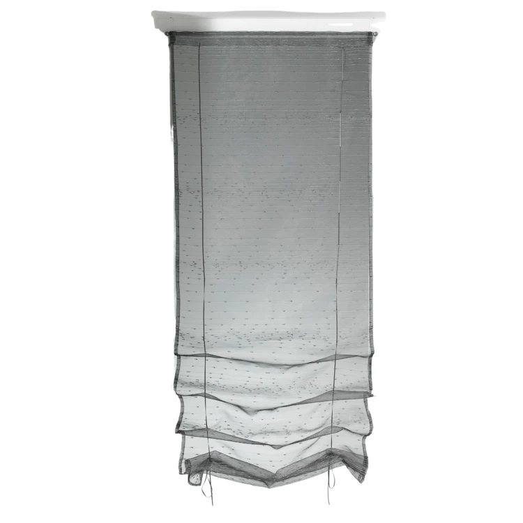 Petit voilage à remonter en organza à motif goutte d’eau métallique