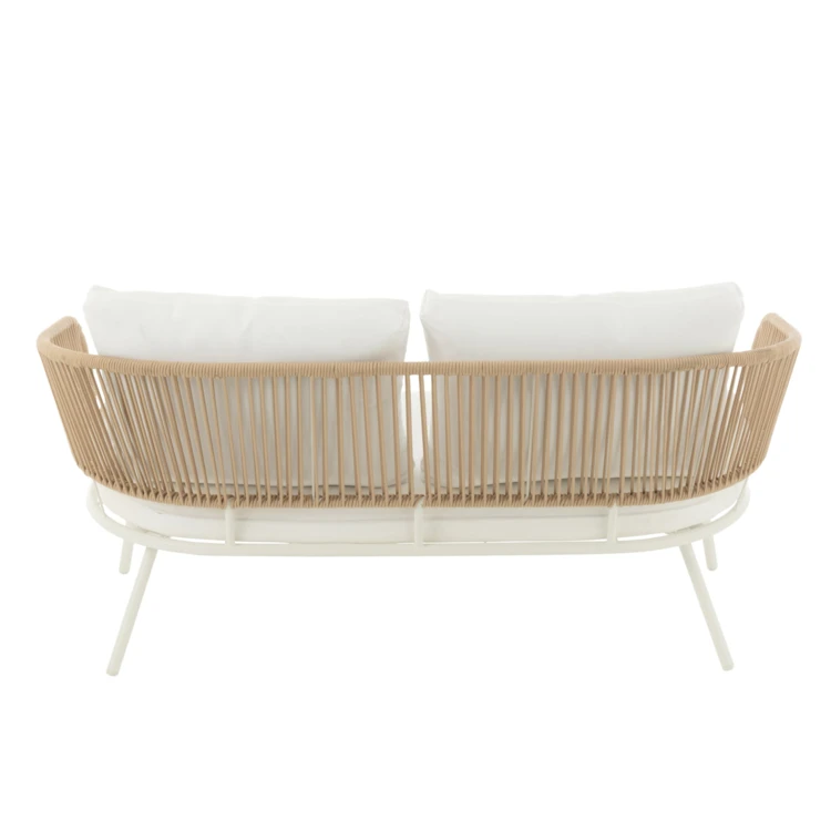 SET DE 3 CHAISES POA FER/ROTIN BLANC