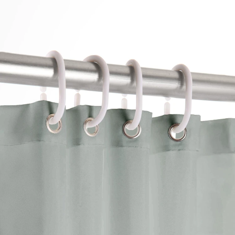 Cortina de duche simples com ganchos