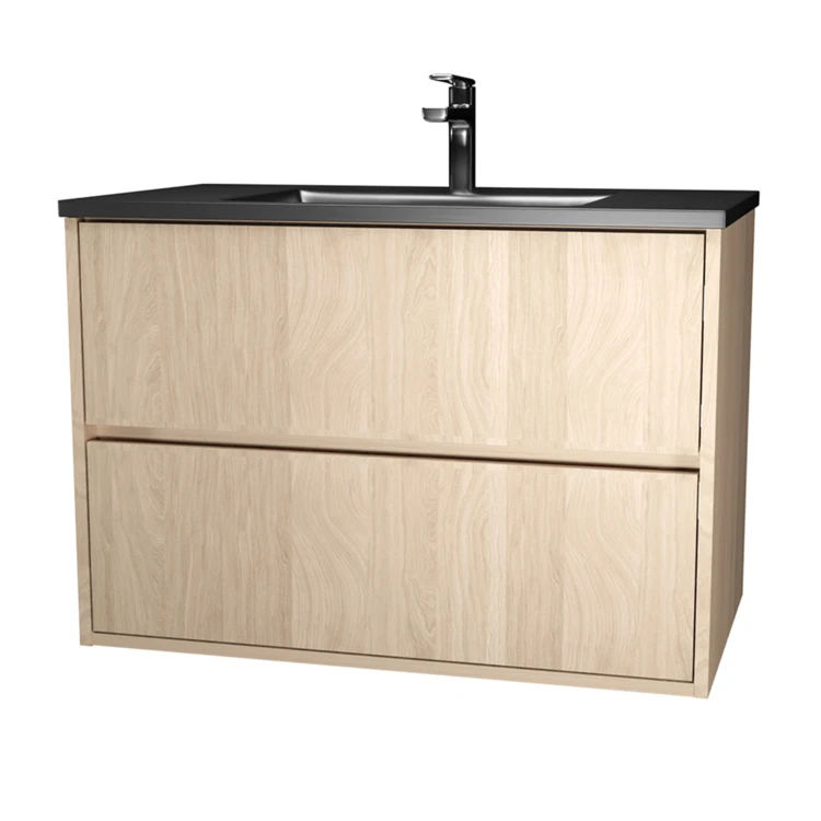 Meuble de salle de bains suspendu 2 tiroirs avec vasque