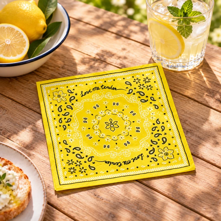 Confezione da 20 tovaglioli di carta a forma di bandana