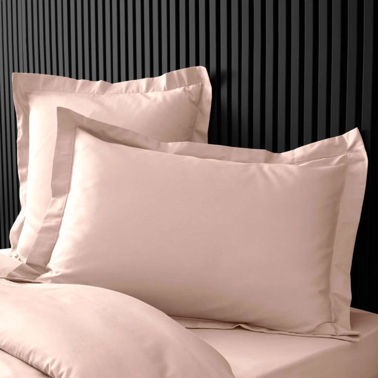 Taie d'oreiller volant plat 100% percale de coton