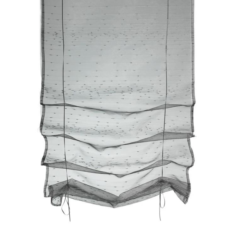 Petit voilage à remonter en organza à motif goutte d’eau métallique