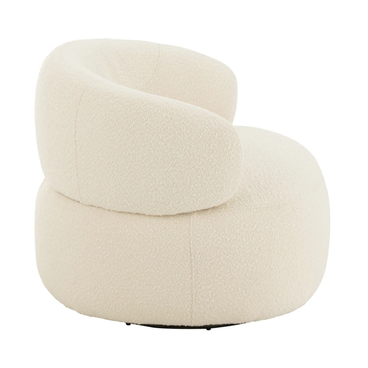 Fauteuil pivotant rond en bouclette