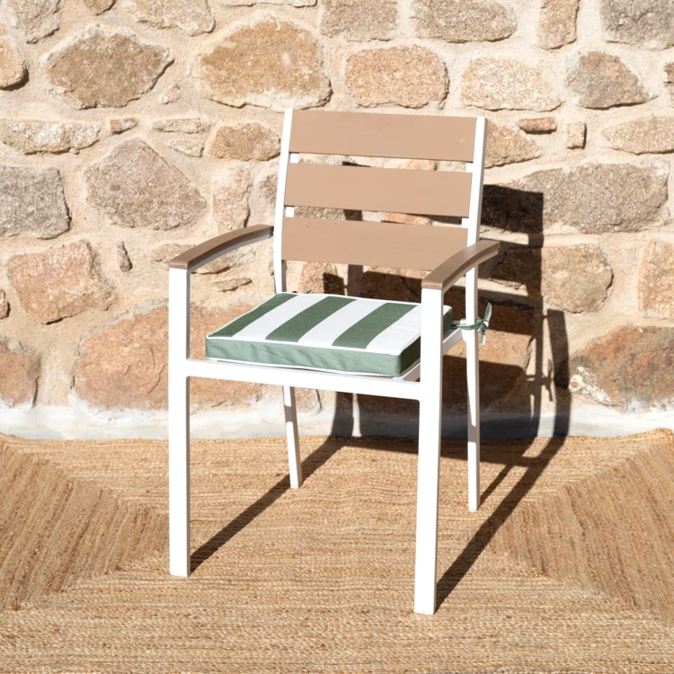 Galette de chaise imperméable déhoussable à rayures ARCACHON