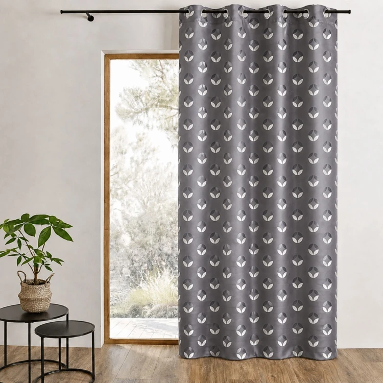 Rideau en jacquard à imprimés "rosace"