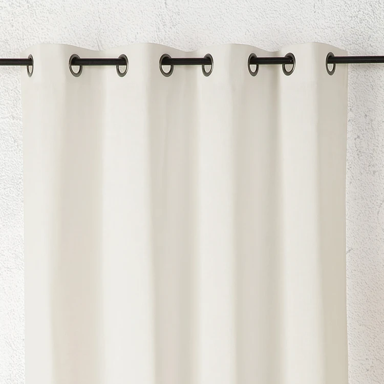 Rideau aspect lin à oeillets